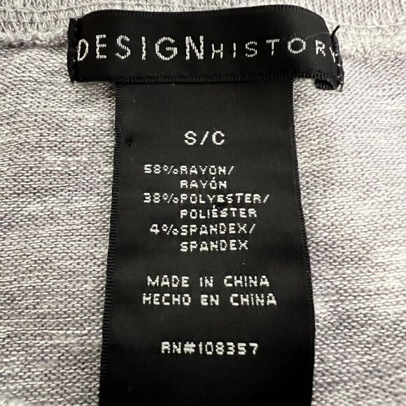 Design History Women’s Long Sleeve Ruched Tied Sweater Gray Heathered S Soft - Picture 8 of 8